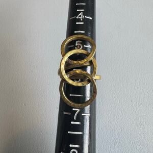 Brass 3 ring simple cocktail ring